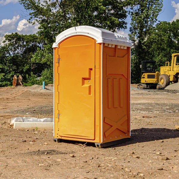 how often are the portable restrooms cleaned and serviced during a rental period in Sebasco Estates